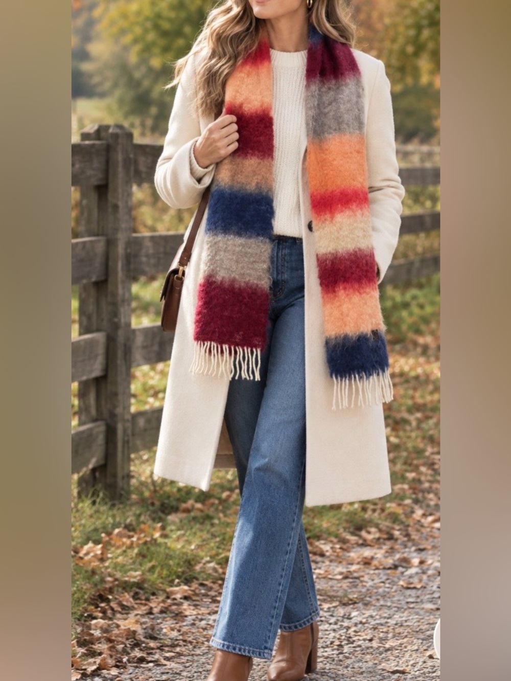 Mantas Ezcaray mohair wool blend rectangular scarf multicolor striped app 9 x 79